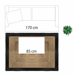 Tapis Jute Naturel Bord Noir 120x170 Atmosphera -Ledepot Mobilier Magasin tapis jute naturel bord noir 120x170 atmosphera 4