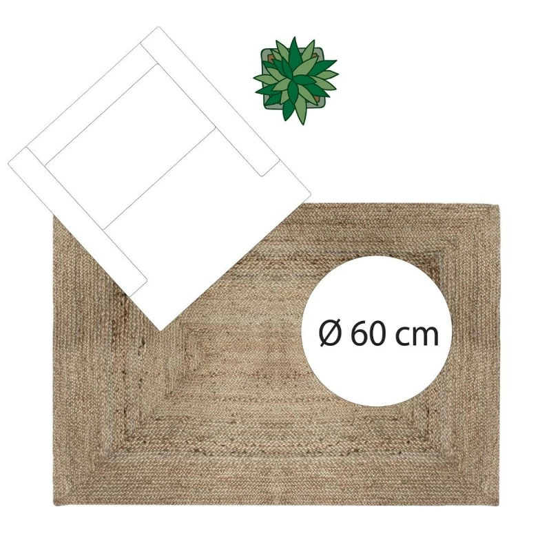 Tapis Jute Naturel Rectangulaire 120x170 Atmosphera 6 Tapis Jute Naturel Rectangulaire 120x170 Atmosphera – Image 4