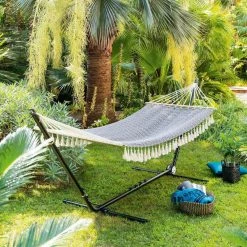 Toile Hamac Syssia Pompons 2 M Hespéride -Ledepot Mobilier Magasin toile hamac syssia pompons 2 m hesperide 3