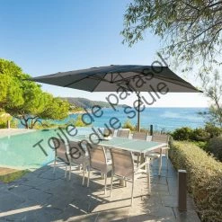 Toile Rempl. Rectangulaire En Oléfine Anthracite Eléa Hespéride -Ledepot Mobilier Magasin toile remplacement rectangulaire anthracite pour parasol elea hesperide 3