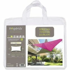 Toile Solaire 3x2m Curacao Blanc Hespéride 8 Toile Solaire 3x2m Curacao Blanc Hespéride -Ledepot Mobilier Magasin toile solaire rectangulaire 2x3m luxe hesperide curacao blanc 2