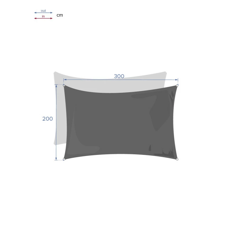 Toile Solaire 3x2m Curacao Gris Hespéride 6 Toile Solaire 3x2m Curacao Gris Hespéride – Image 4