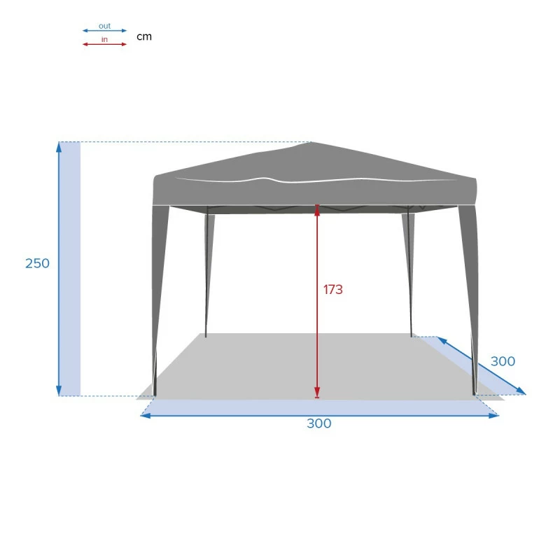 Tonnelle Pliante Carrée Hespéride 3x3m Easy Up Gris Ardoise 8 Tonnelle Pliante Carrée Hespéride 3x3m Easy Up Gris Ardoise – Image 6