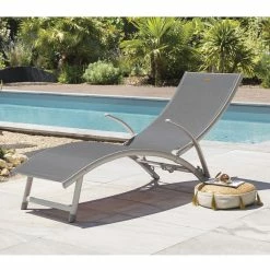 Transat Samba Pliable Et Empilable Gris Ardoise Hespéride