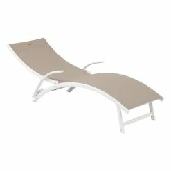 Transat Samba Pliable Noisette/blanc Hespéride -Ledepot Mobilier Magasin transat samba pliable noisetteblanc hesperide 2