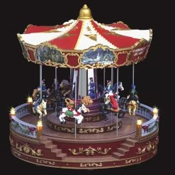 Village De Noël Carrousel Animé, Lumineux Et Musical