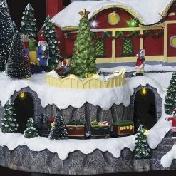 Village De Noël Roue Du Père Noël Animé Et Lumineux -Ledepot Mobilier Magasin village de noel roue du pere noel anime et lumineux 1 2
