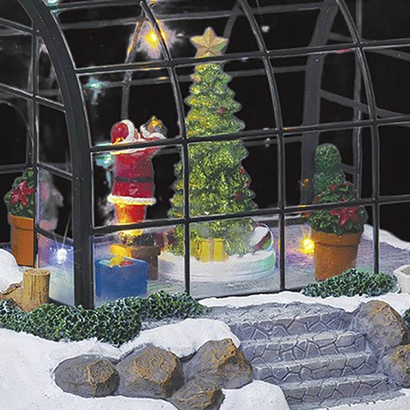 Village De Noël Serre Du Père-Noël Lumineux Animé 3 Village De Noël Serre Du Père-Noël Lumineux Animé – Image 2