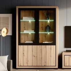 Vitrine 2 Portes + 2 Portes Vitrées Dijon -Ledepot Mobilier Magasin vitrine 2 portes 2 portes vitrees dijon 1 2