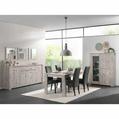 Vitrine 3 Portes LED Coloris Bois Clair Warschau -Ledepot Mobilier Magasin vitrine 3 portes led coloris bois clair warschau 2