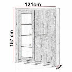 Vitrine 3 Portes LED Coloris Bois Clair Warschau -Ledepot Mobilier Magasin vitrine 3 portes led coloris bois clair warschau 3