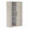 Demeyere Vitrine LED 2 Portes CANNES Chêne Champagne/béton Clair -Ledepot Mobilier Magasin vitrine led 2 portes cannes chene champagne beton clair